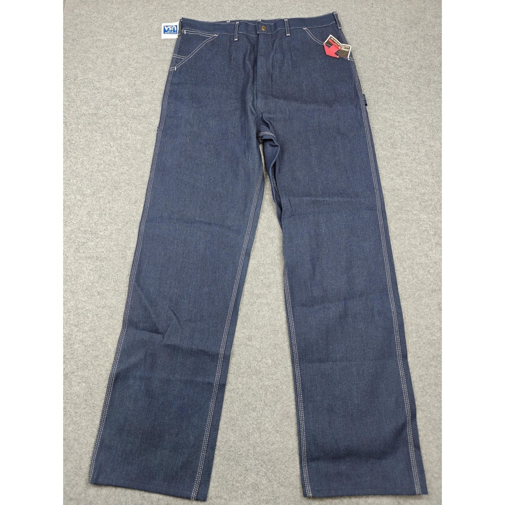 Vintage Roebucks WearTuff Jeans Mens 38x35 Blue Dark Wash Straight Denim USA